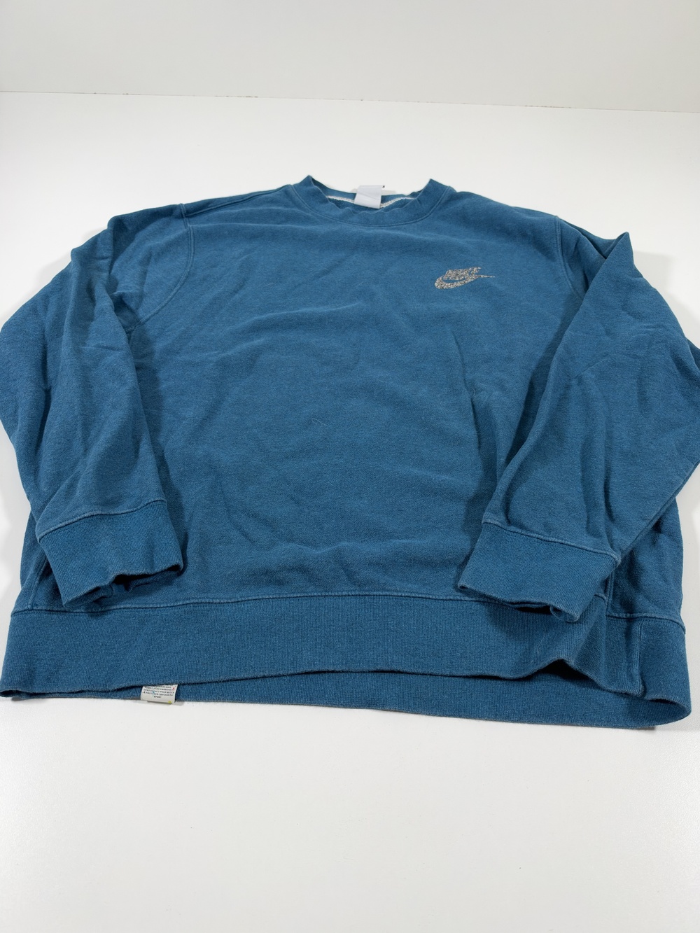 Nike Sweatshirt Mens Large Blue Fleece Crewneck Pullover Swoosh DM5630-404